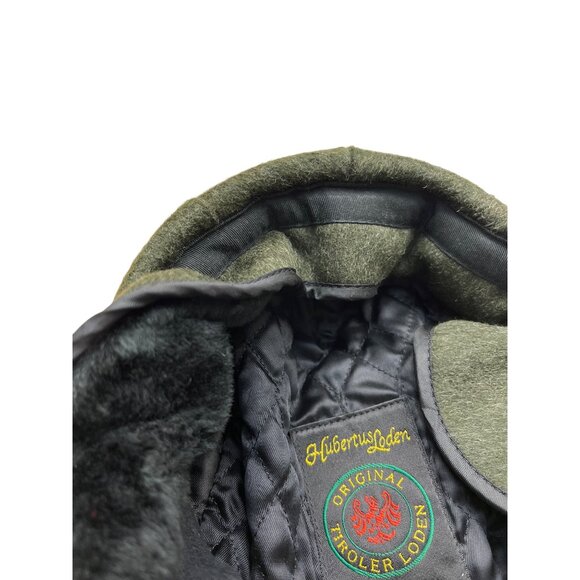 Hubertus Tiroler Loden Green\ Wool Flat Cap With Adjustable Strap - Picture 8 of 10